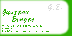 gusztav ernyes business card